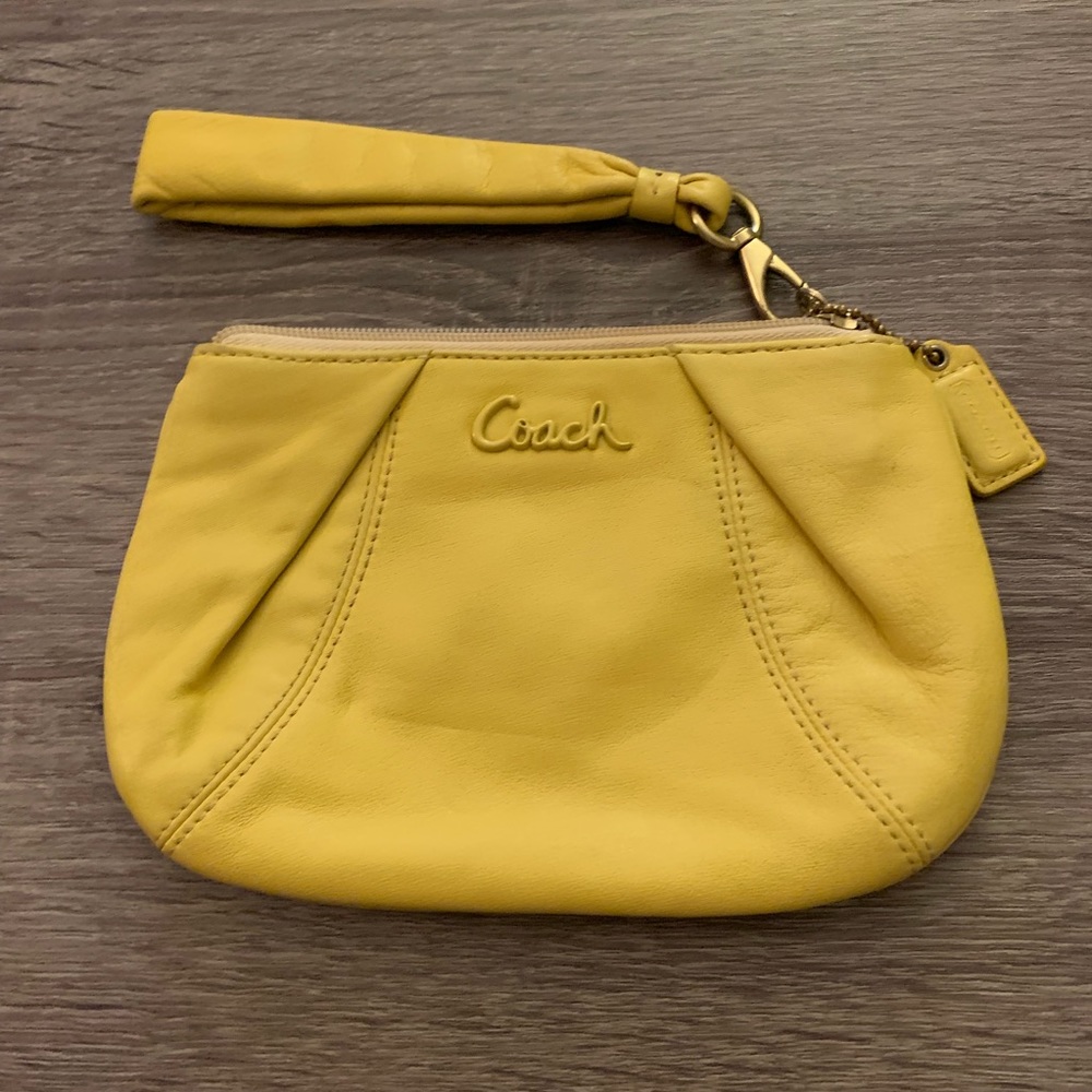 Coach yellow wristlet